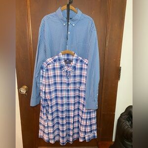 Blue and Red Plaid Button-Up Shirts